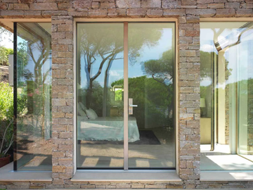 SKYLINE ENTRANCE DOOR - Wood and glass entry door by CARMINATI SERRAMENTI - view 2